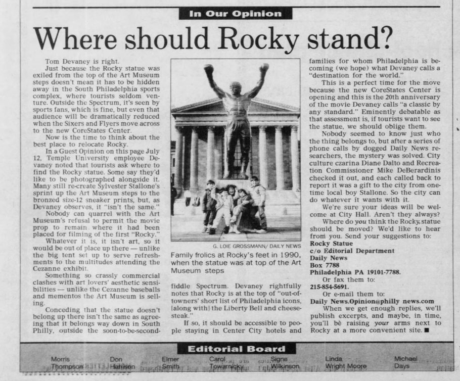 Phila Daily News Board Editorial 1996